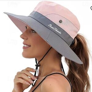 SunShade Pink and Gray Women's Sun Hat